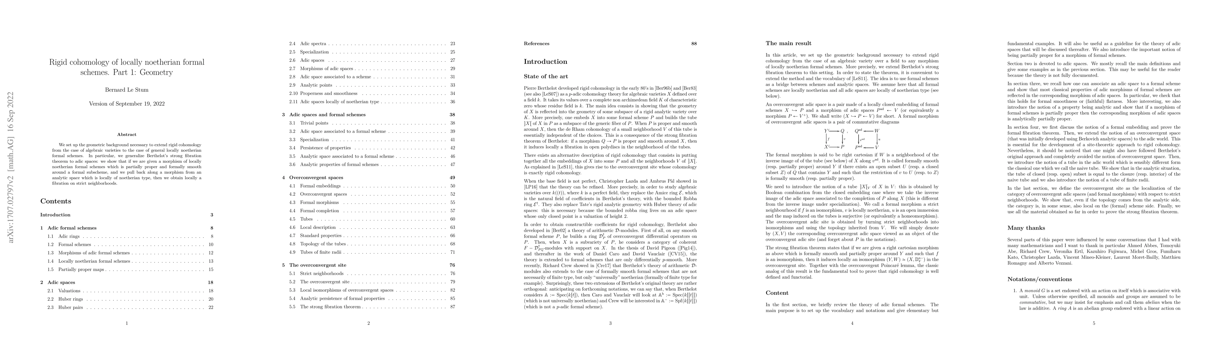 Thumbnail for Rigid cohomology of locally noetherian schemes Part 1 : Geometry