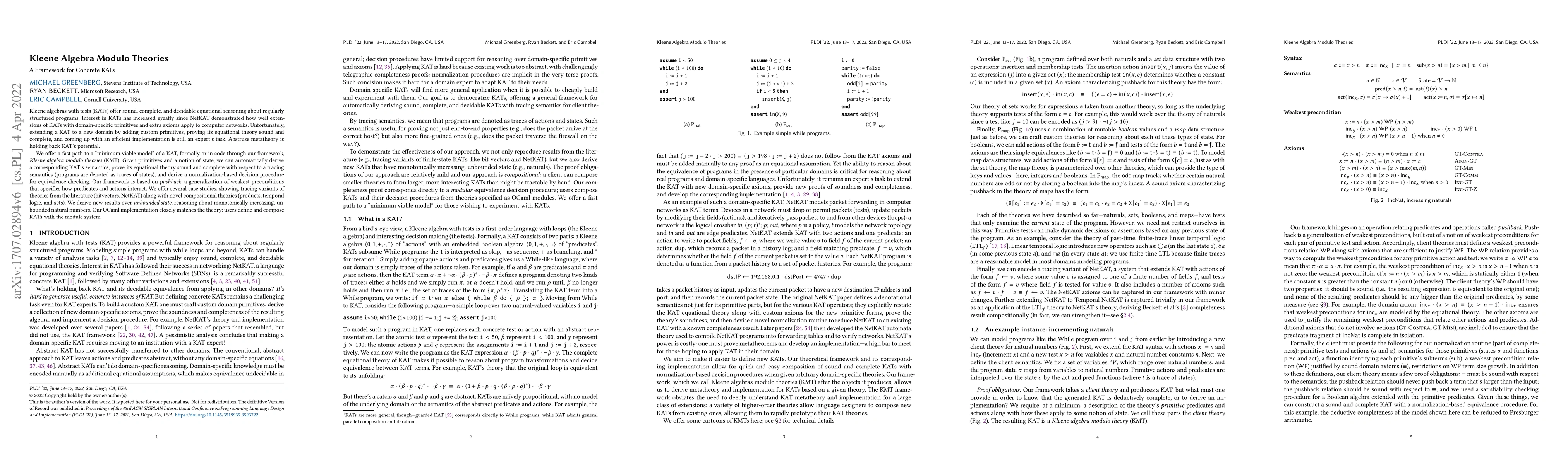 Thumbnail for Kleene Algebra Modulo Theories