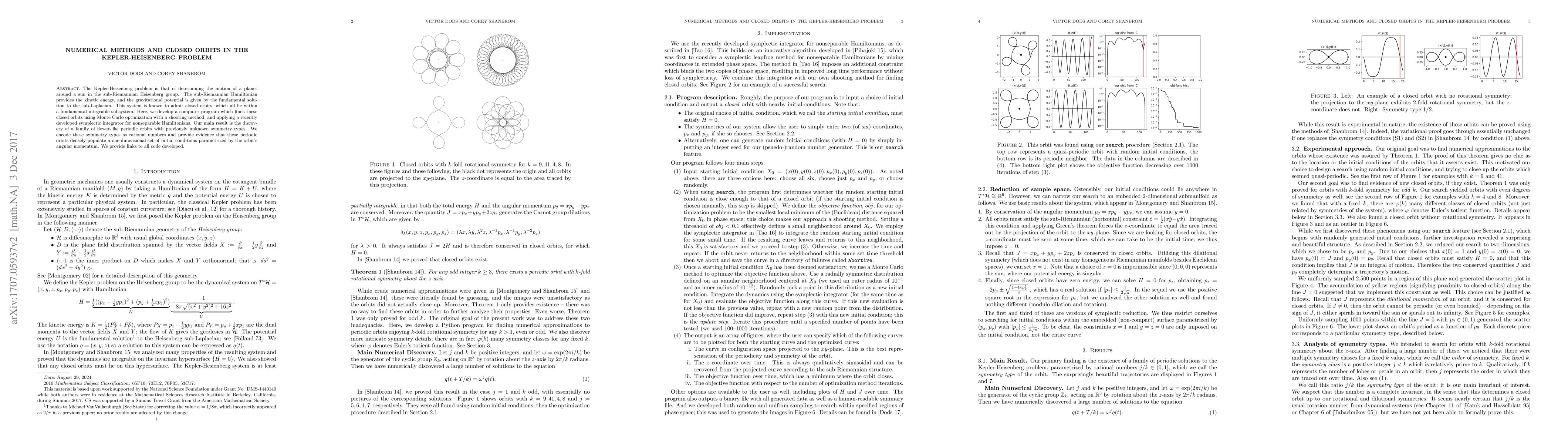Thumbnail for Numerical Methods and Closed Orbits in the Kepler-Heisenberg Problem