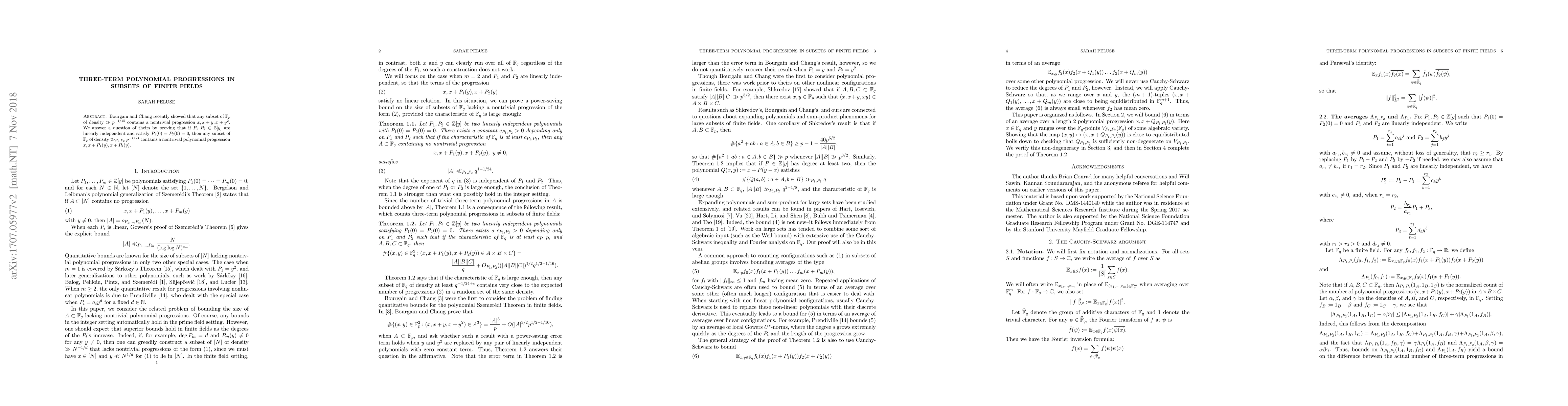 Thumbnail for Three-term polynomial progressions in subsets of finite fields