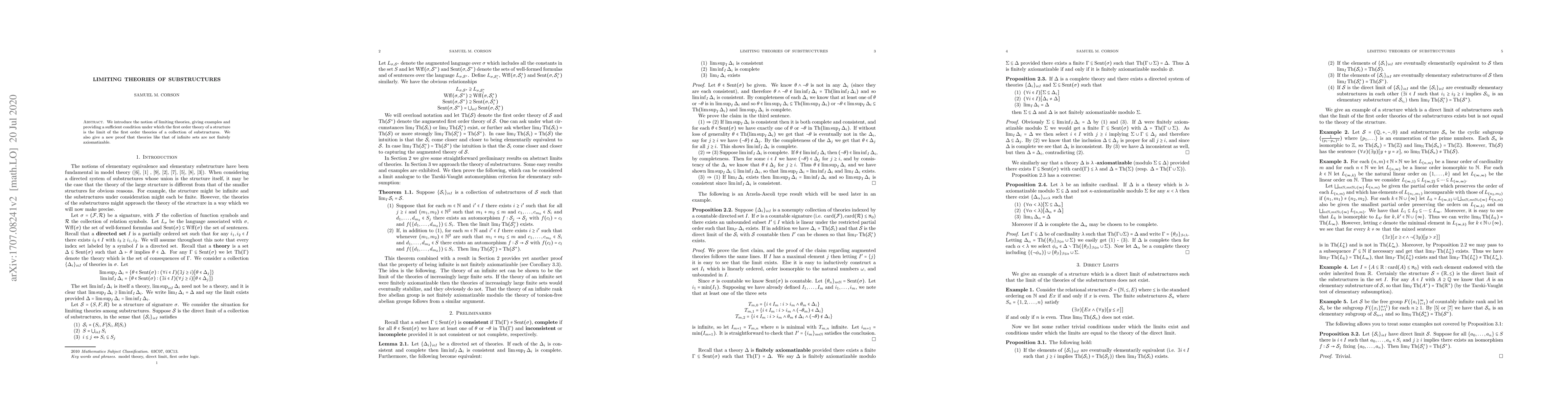 Thumbnail for Limiting theories of substructures