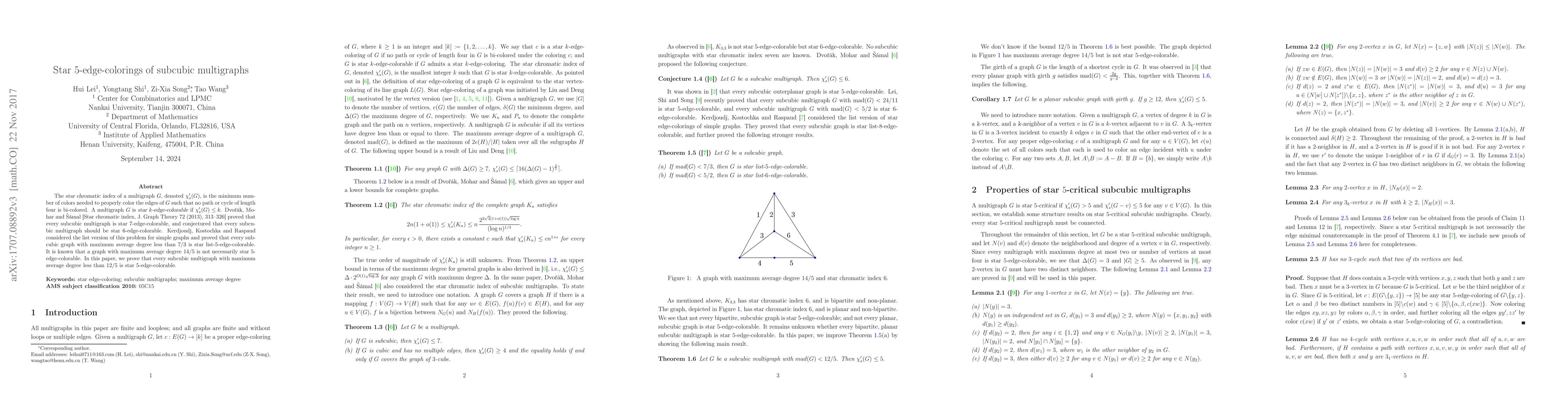 Thumbnail for Star 5-edge-colorings of subcubic multigraphs