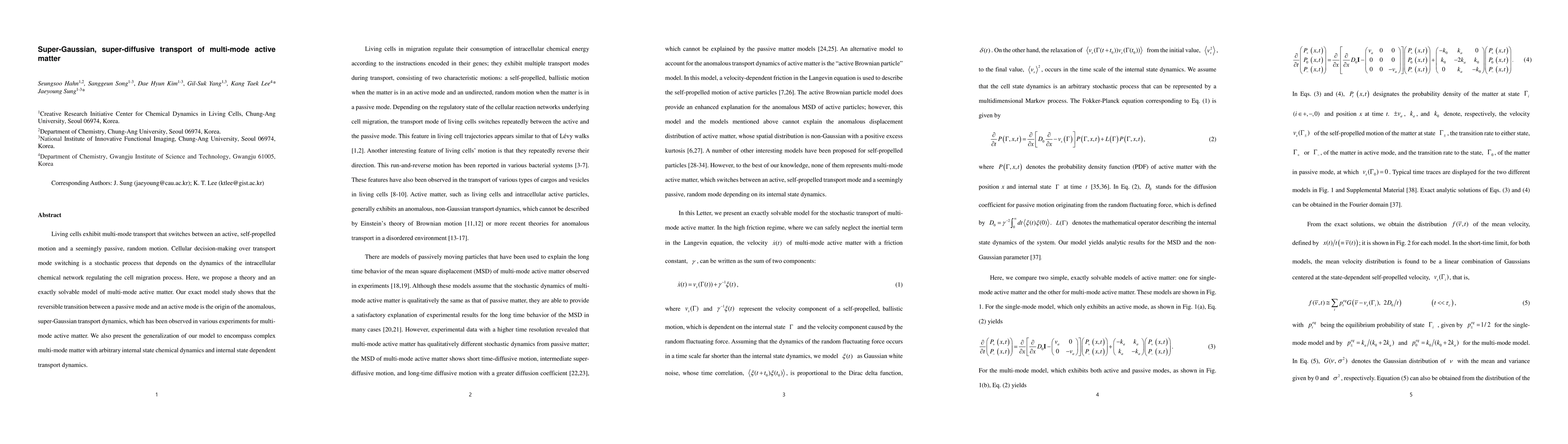 Thumbnail for Super-Gaussian, super-diffusive transport of multi-mode active matter