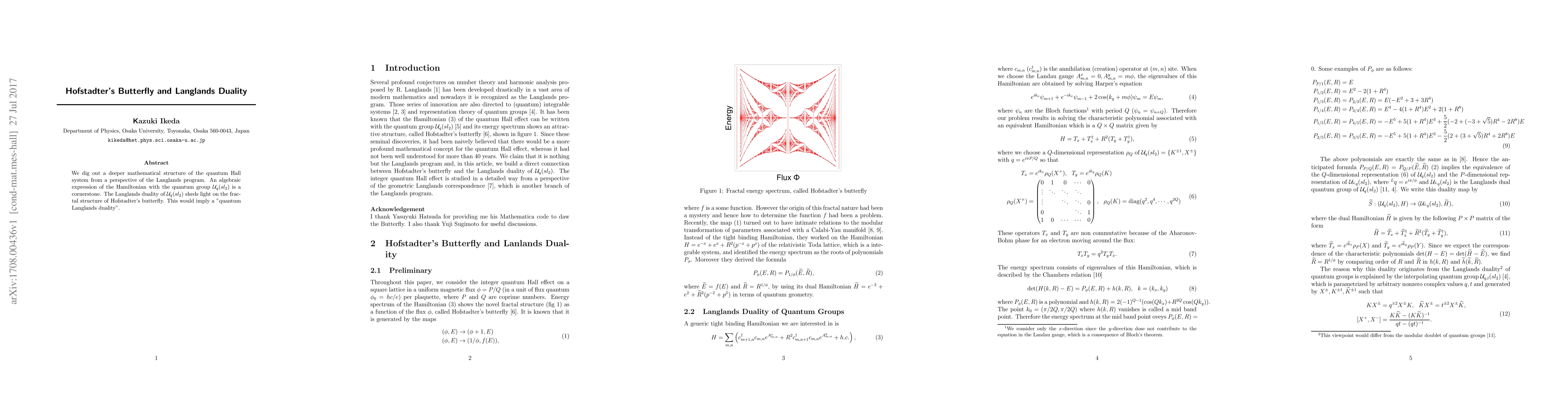 Thumbnail for Hofstadter's Butterfly and Langlands Duality