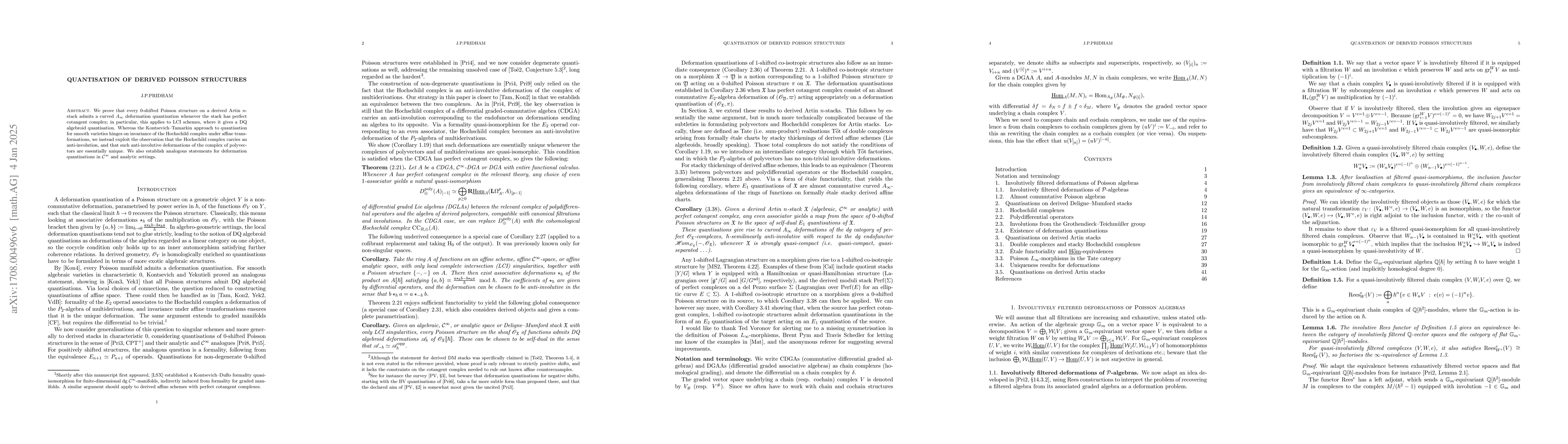 Thumbnail for Quantisation of derived Poisson structures