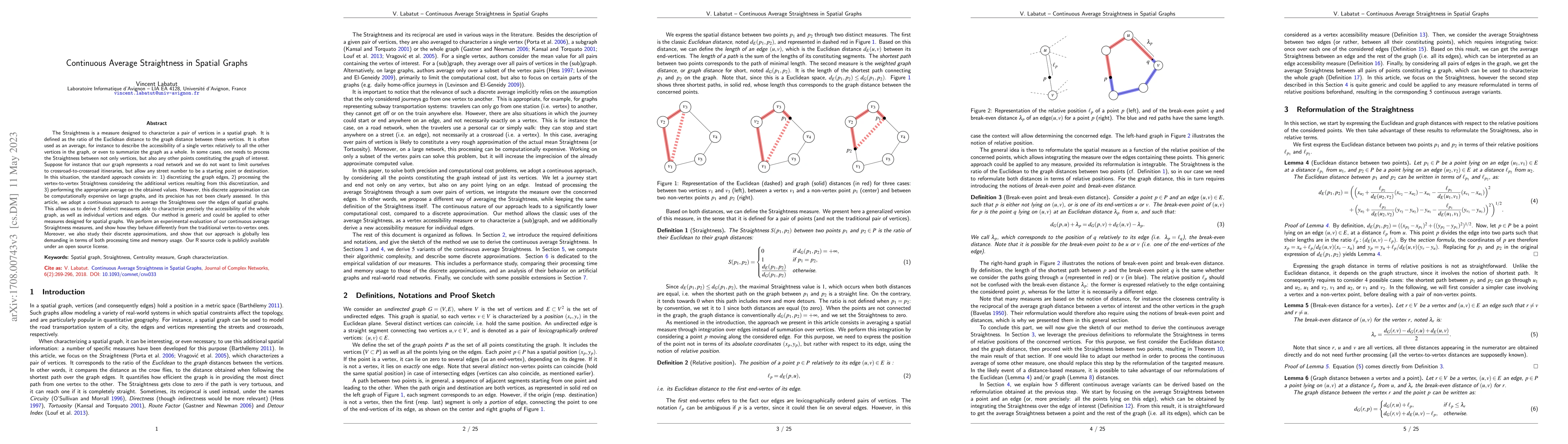 Thumbnail for Continuous Average Straightness in Spatial Graphs