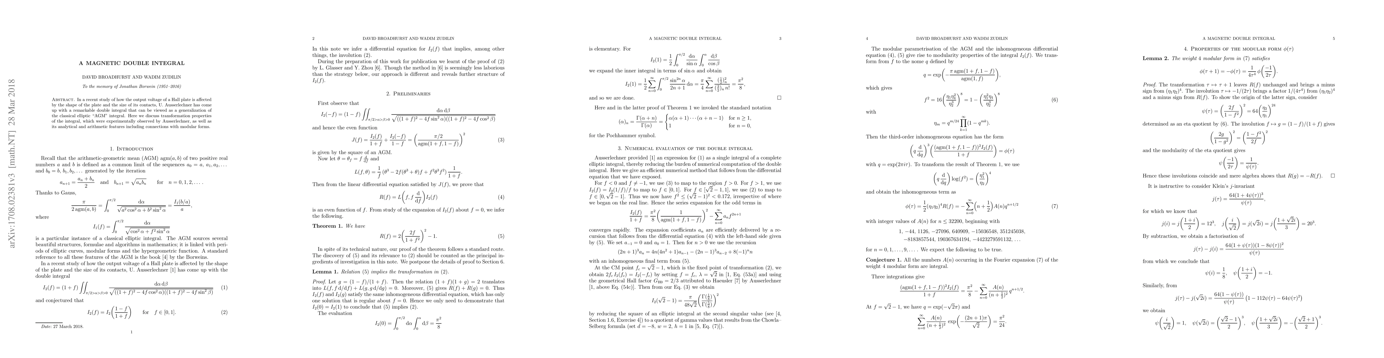 Thumbnail for A magnetic double integral
