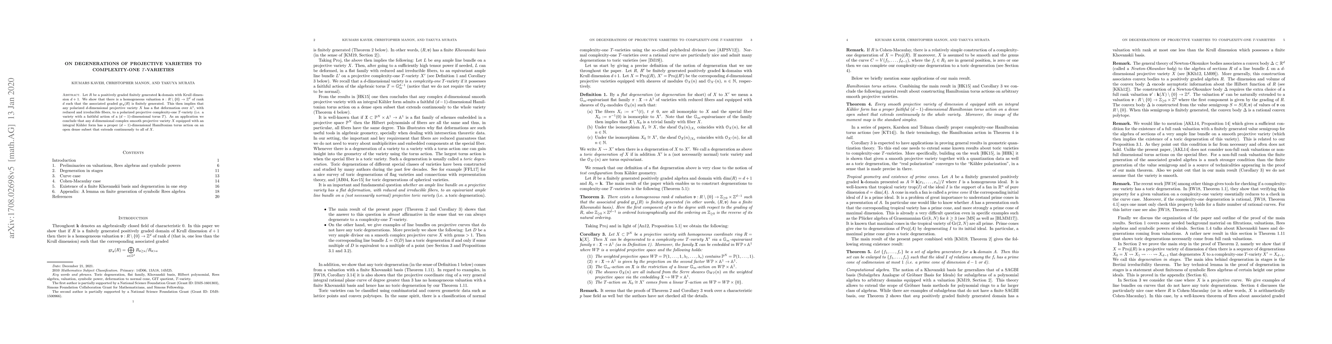 Thumbnail for On degenerations of projective varieties to complexity-one T-varieties