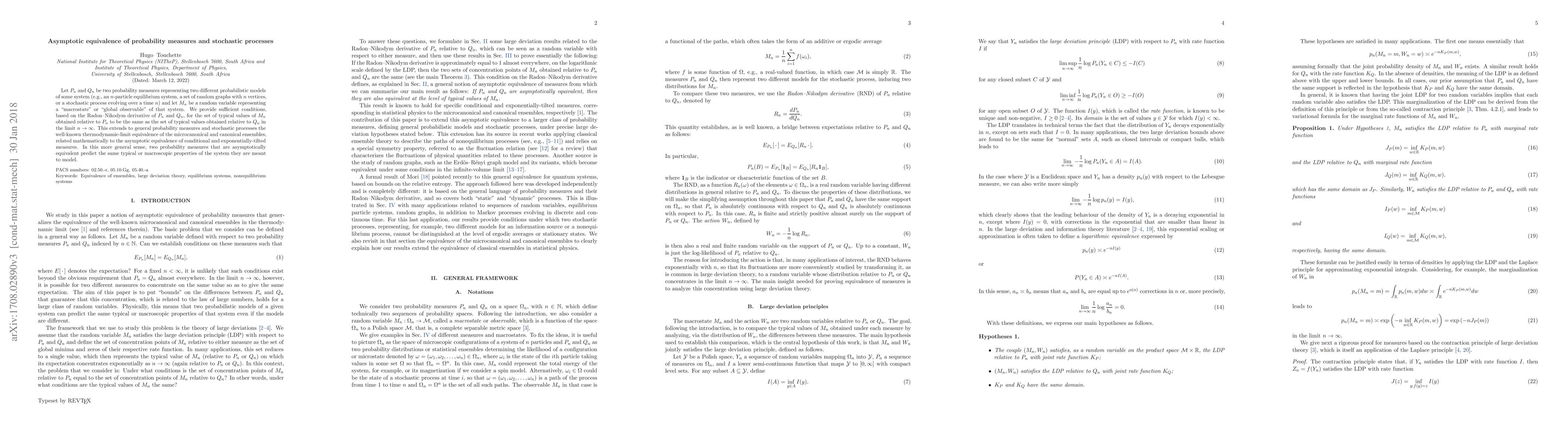 Thumbnail for Asymptotic equivalence of probability measures and stochastic processes