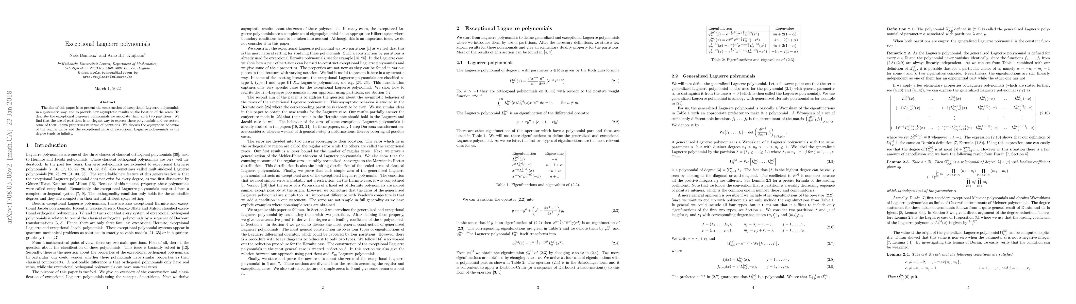 Thumbnail for Exceptional Laguerre polynomials