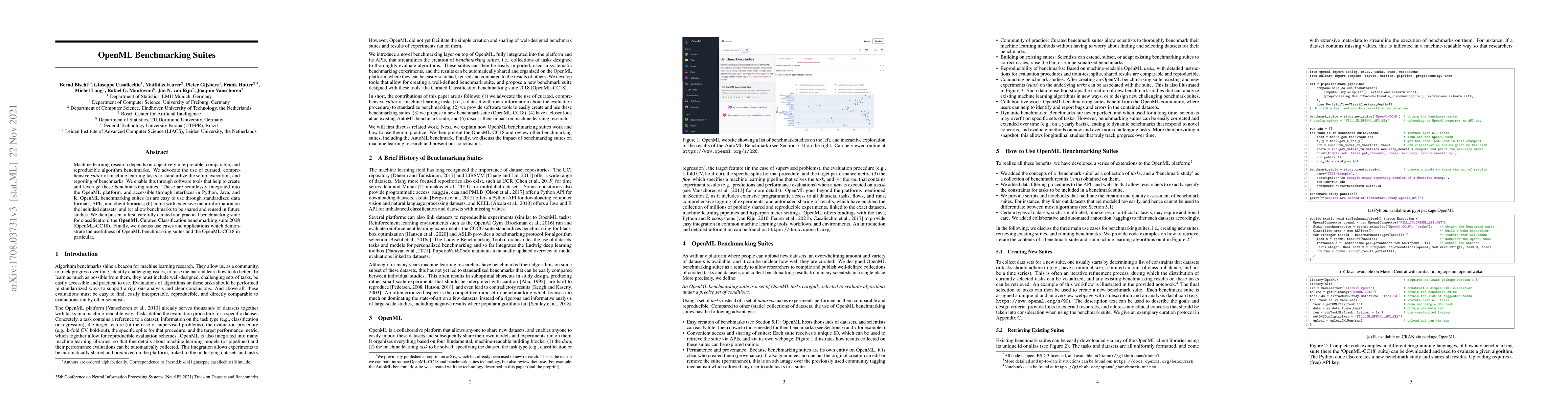 Thumbnail for OpenML Benchmarking Suites