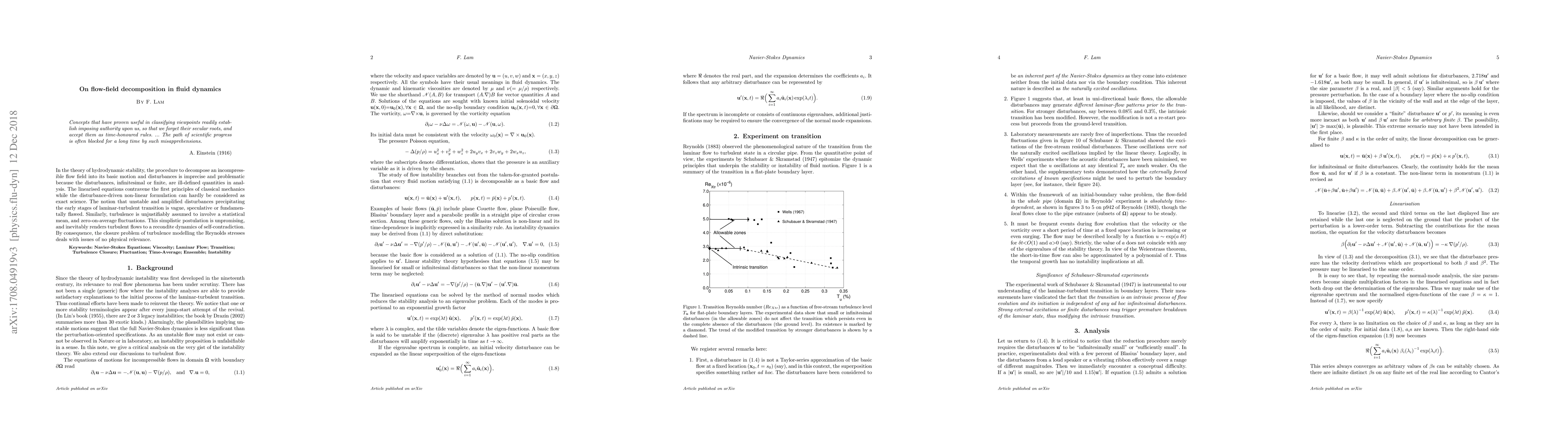Thumbnail for On flow-field decomposition in fluid dynamics