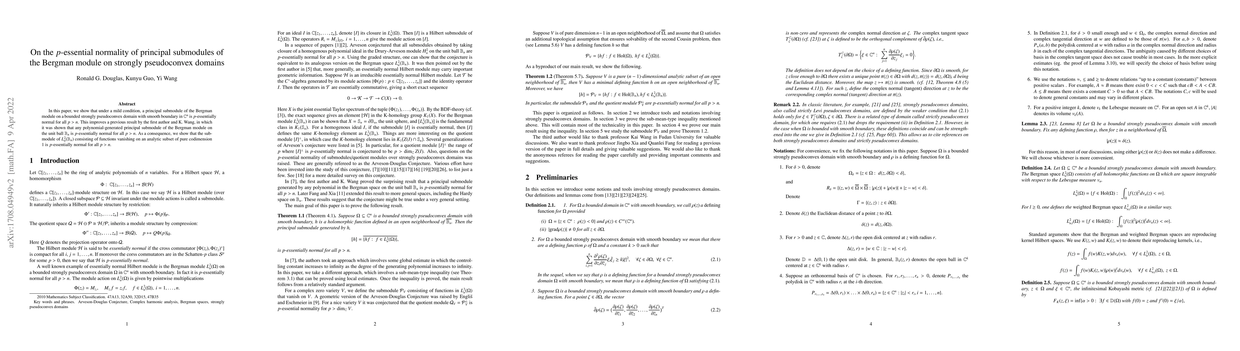 Thumbnail for On the $p$-essential normality of principal submodules of the Bergman
  module on strongly pseudoconvex domains