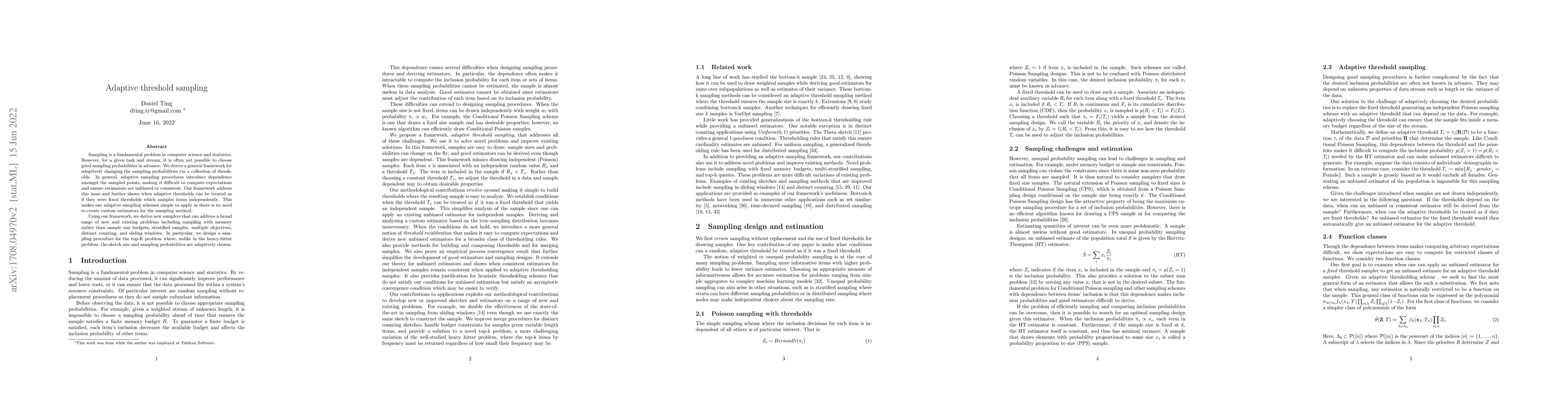 Thumbnail for Adaptive Threshold Sampling