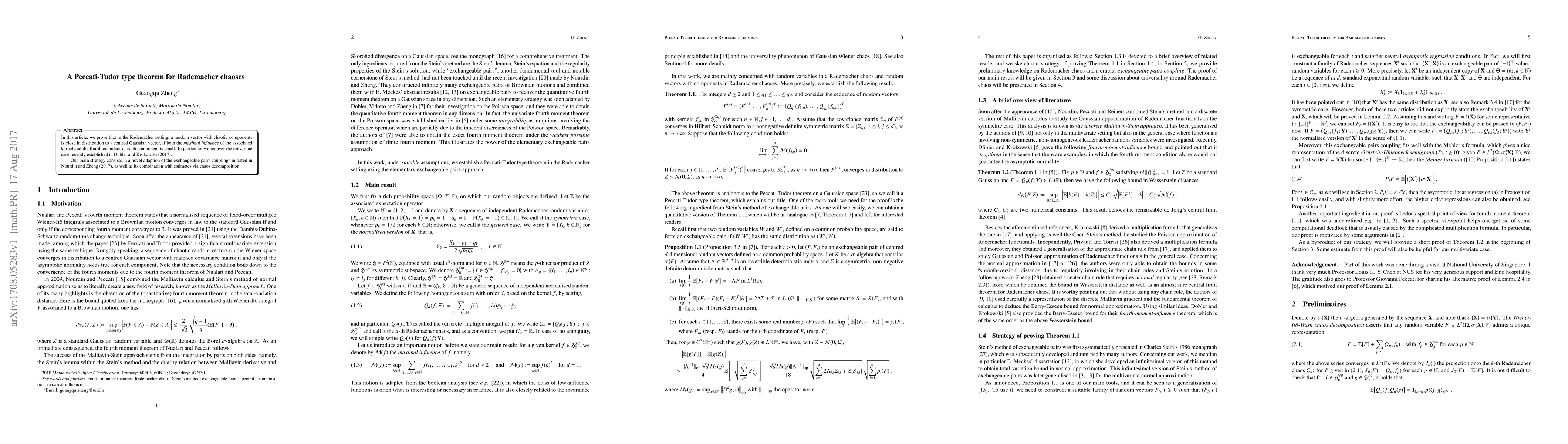 Thumbnail for A Peccati-Tudor type theorem for Rademacher chaoses
