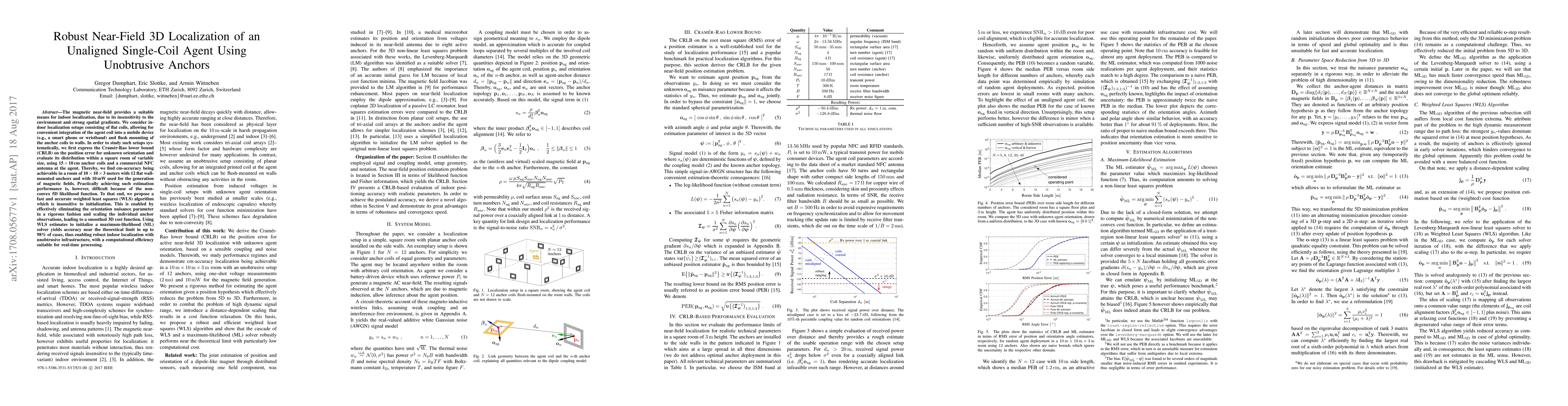 Thumbnail for Robust Near-Field 3D Localization of an Unaligned Single-Coil Agent
  Using Unobtrusive Anchors