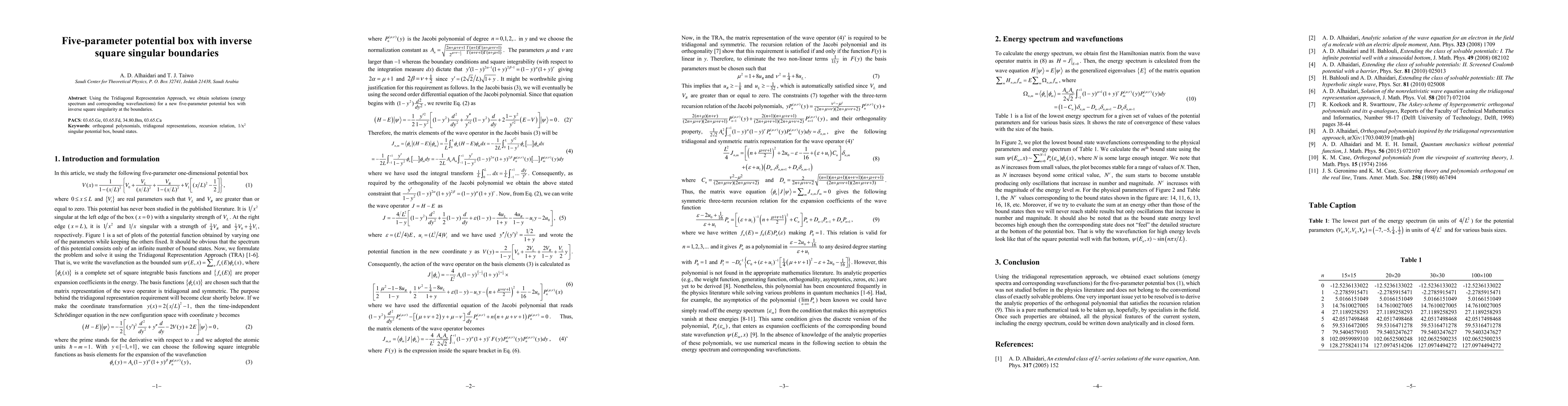 Thumbnail for Five-parameter potential box with inverse square singular boundaries