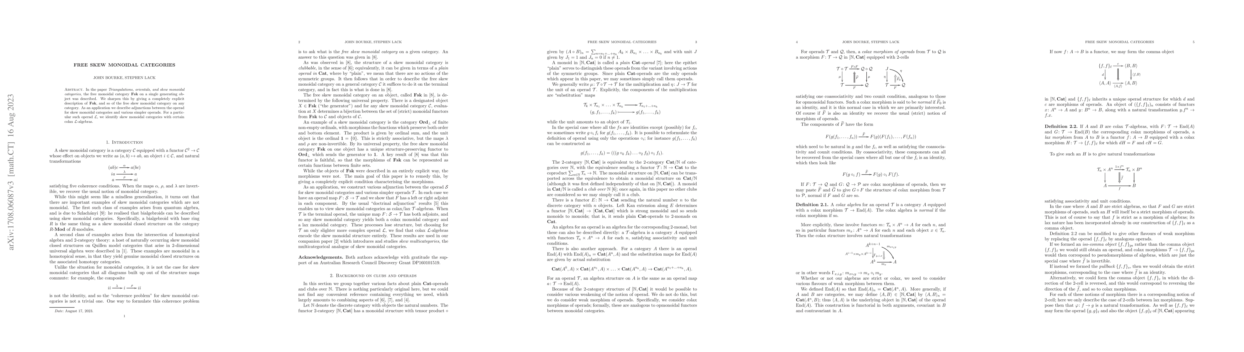 Thumbnail for Free skew monoidal categories