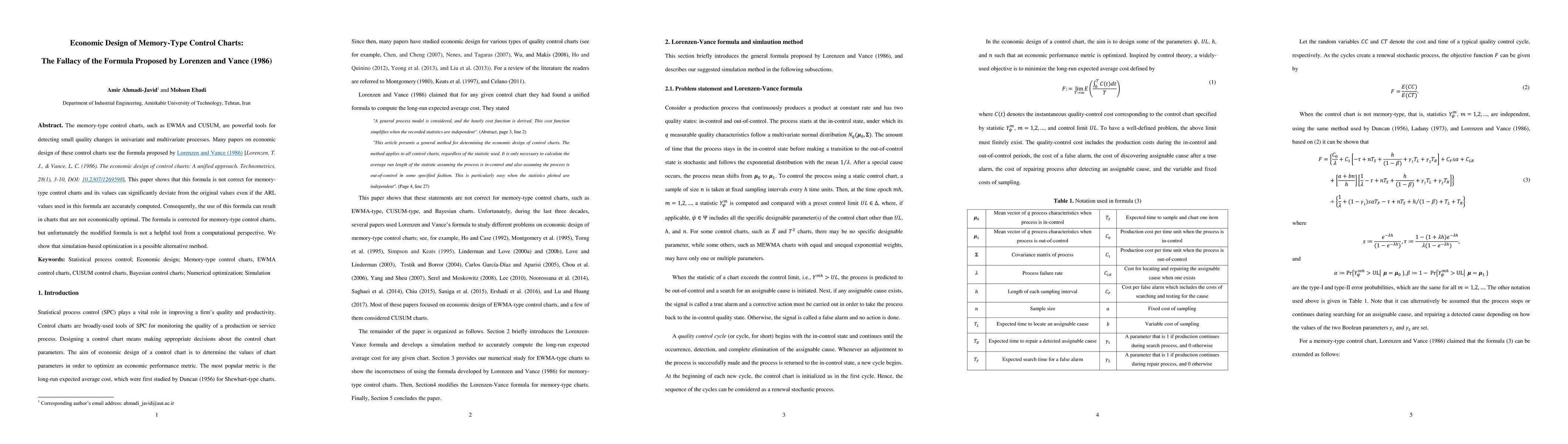 Thumbnail for Economic Design of Memory-Type Control Charts: The Fallacy of the
  Formula Proposed by Lorenzen and Vance (1986)