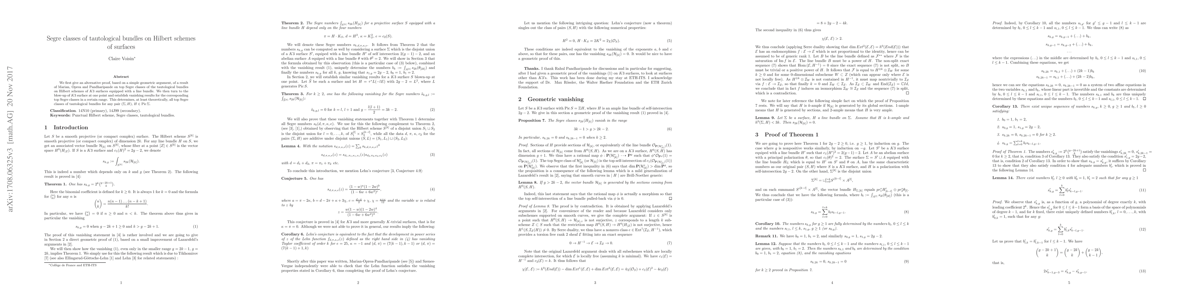 Thumbnail for Segre classes of tautological bundles on Hilbert schemes of surfaces