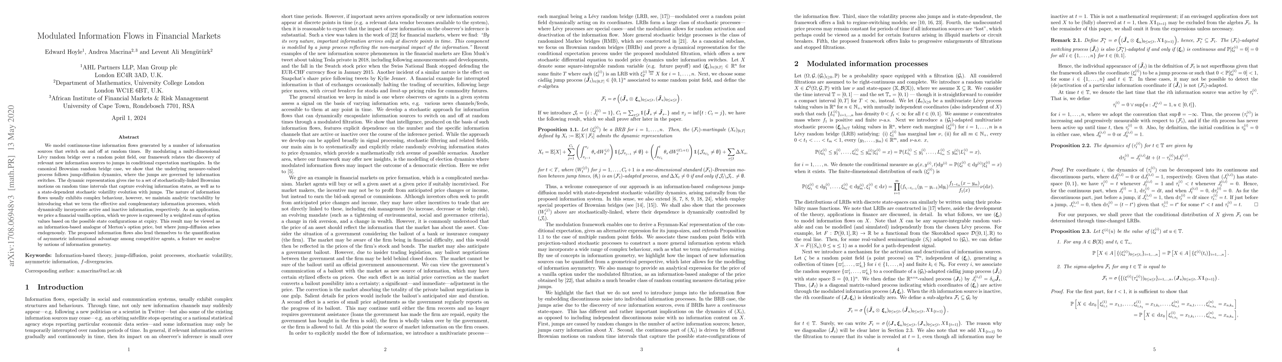 Thumbnail for Modulated Information Flows in Financial Markets