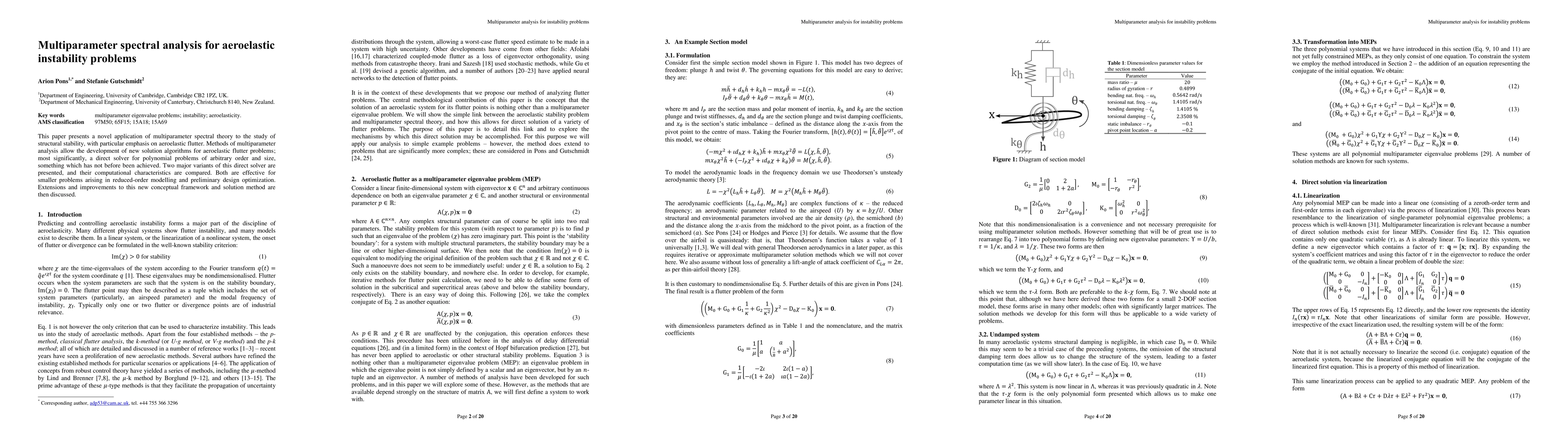 Thumbnail for Multiparameter spectral analysis for aeroelastic instability problems
