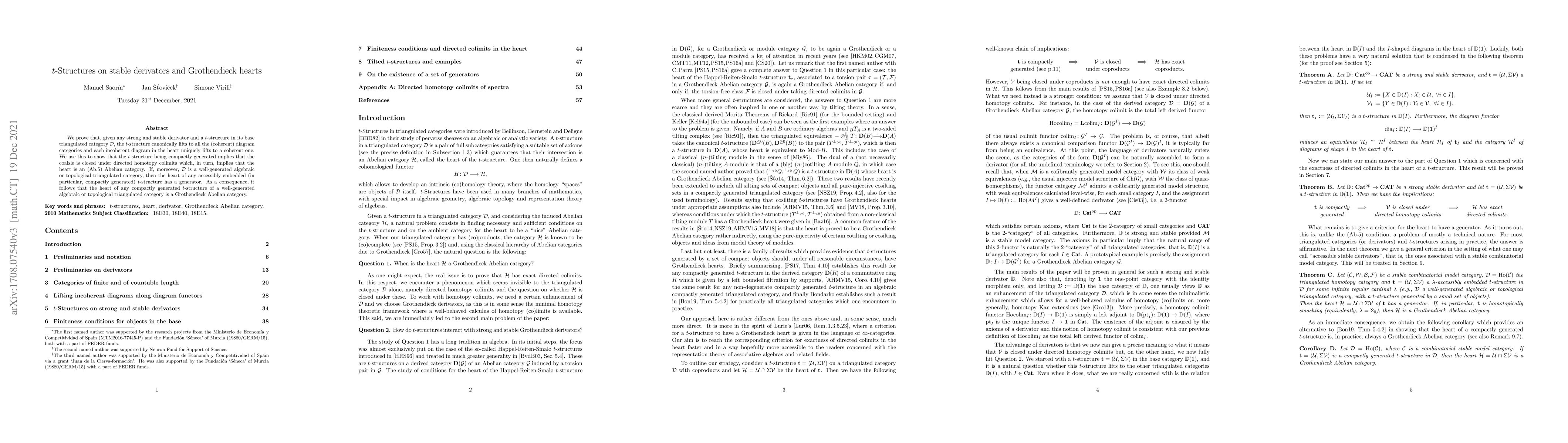 Thumbnail for $t$-Structures on stable derivators and Grothendieck hearts