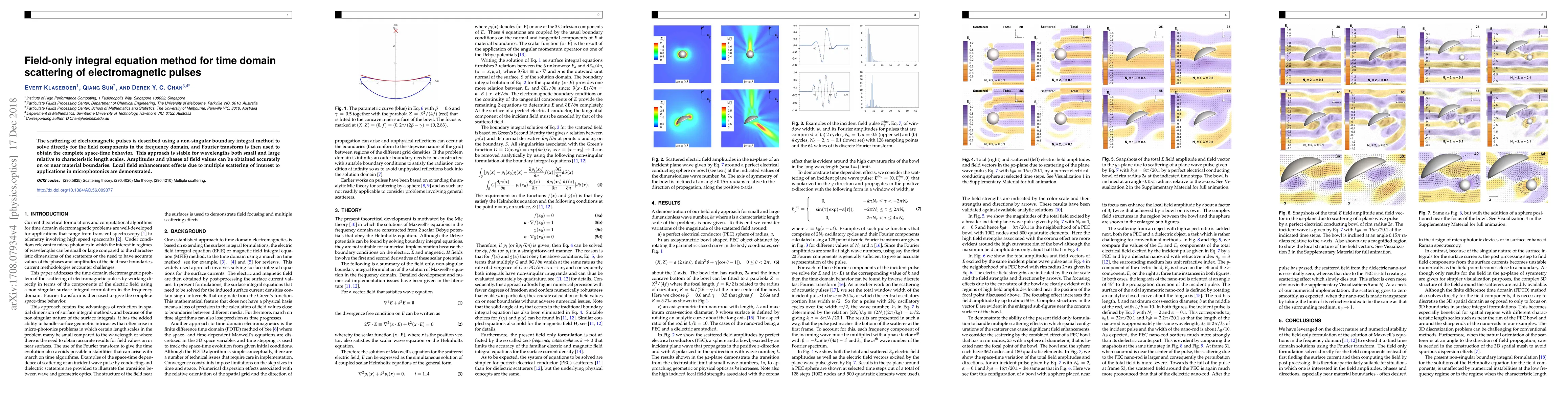 Thumbnail for Field-only integral equation method for time domain scattering of
  electromagnetic pulses