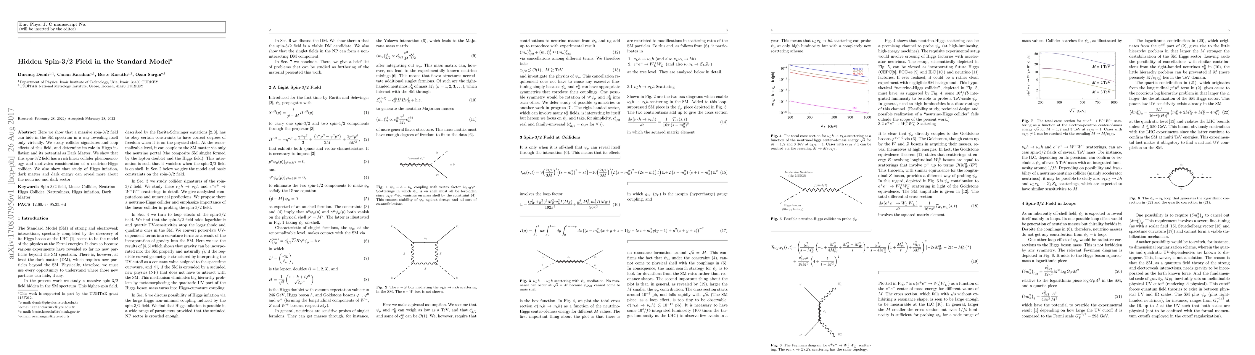 Thumbnail for Hidden Spin-3/2 Field in the Standard Model