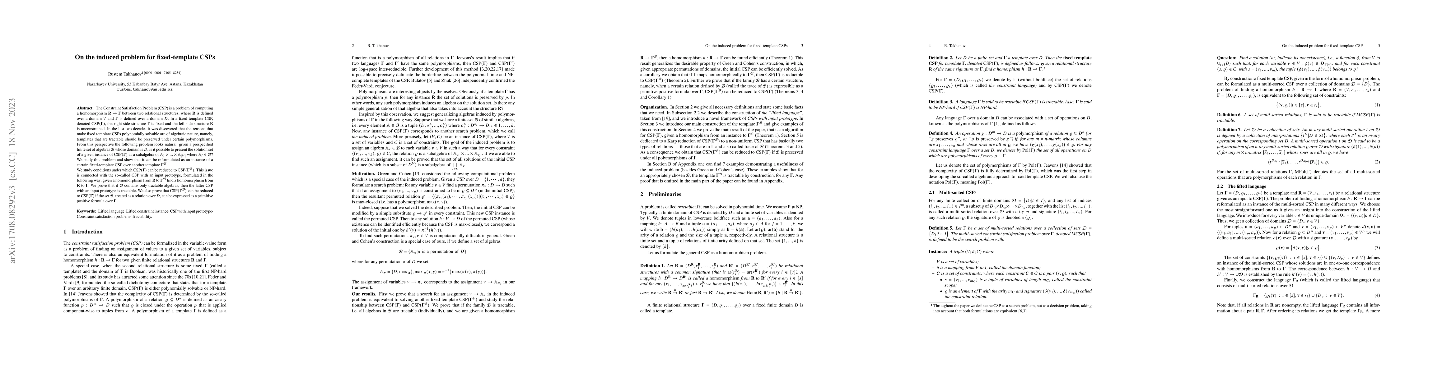 Thumbnail for On the induced problem for fixed-template CSPs