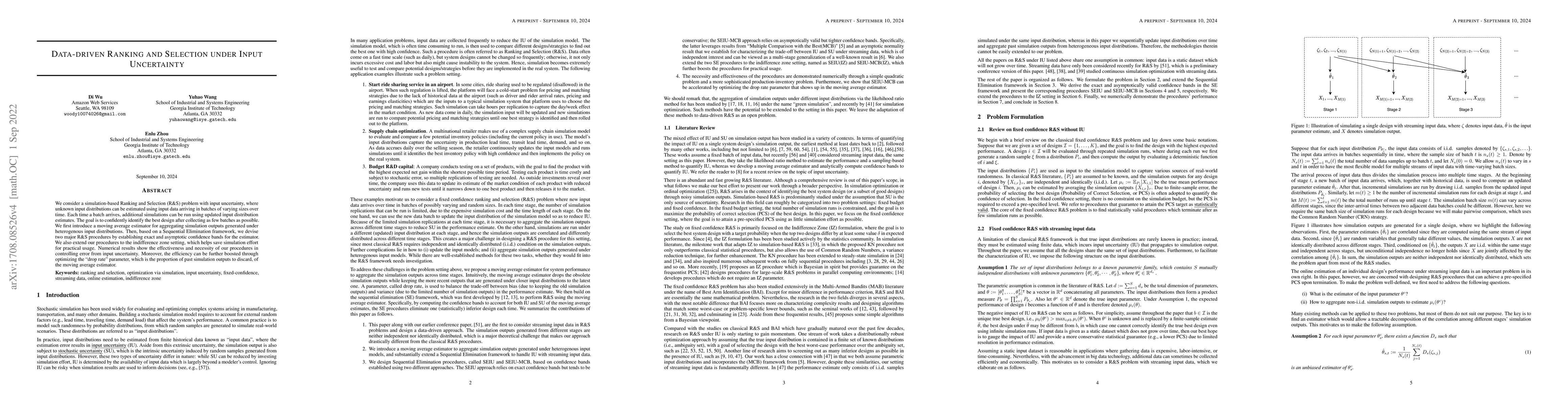 Thumbnail for Data-driven Ranking and Selection under Input Uncertainty