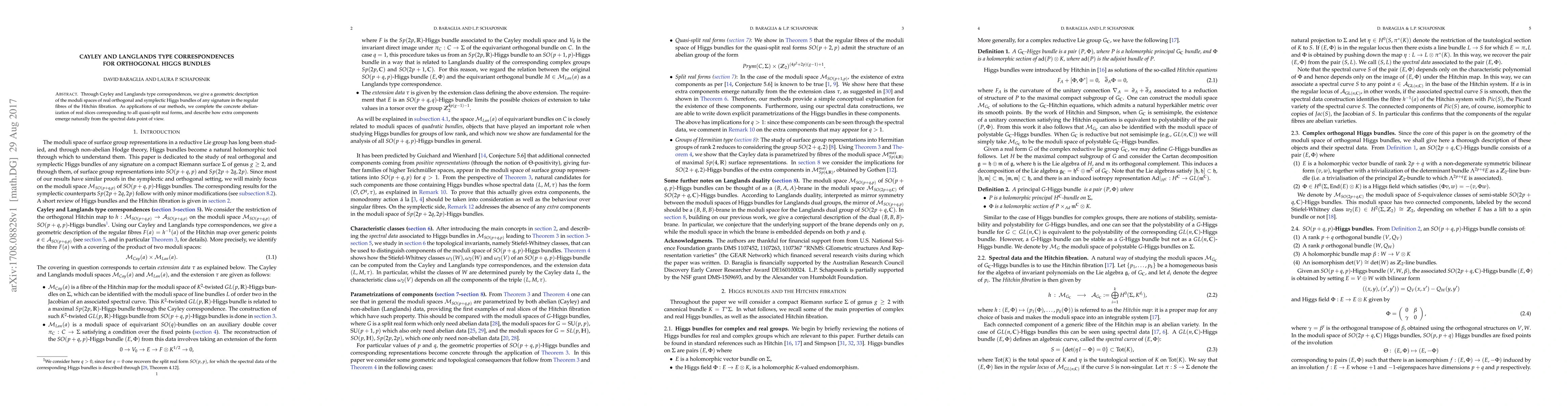 Thumbnail for Cayley and Langlands type correspondences for orthogonal Higgs bundles