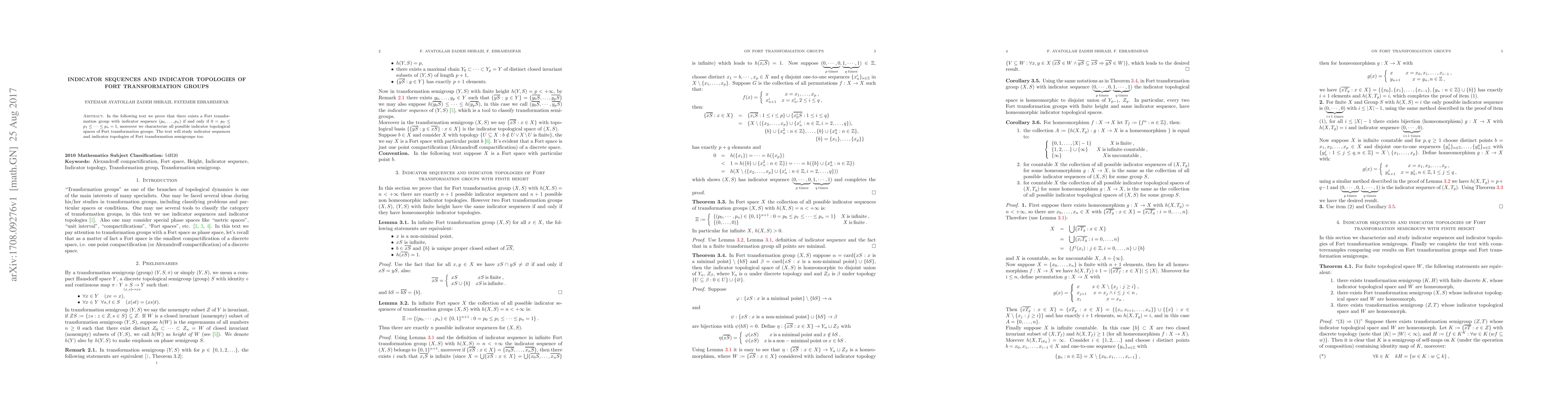 Thumbnail for Indicator sequences and indicator topologies of Fort transformation
  groups