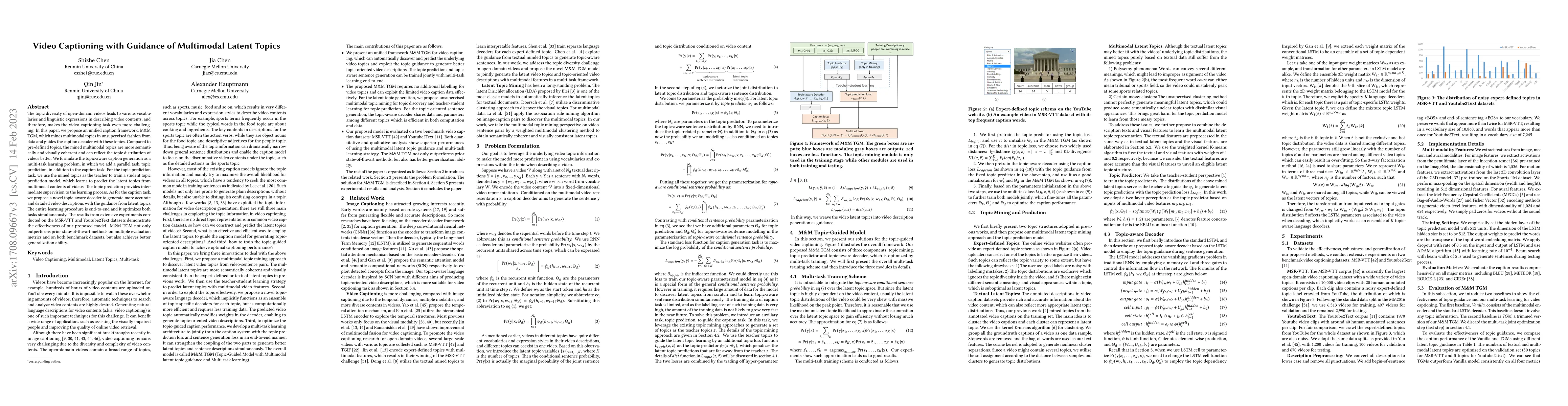 Thumbnail for Video Captioning with Guidance of Multimodal Latent Topics