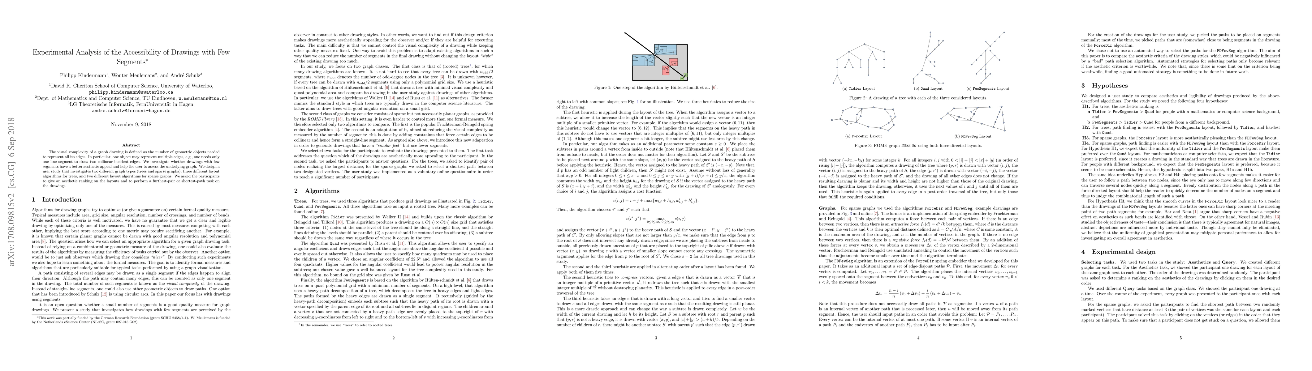 Thumbnail for Experimental analysis of the accessibility of drawings with few segments