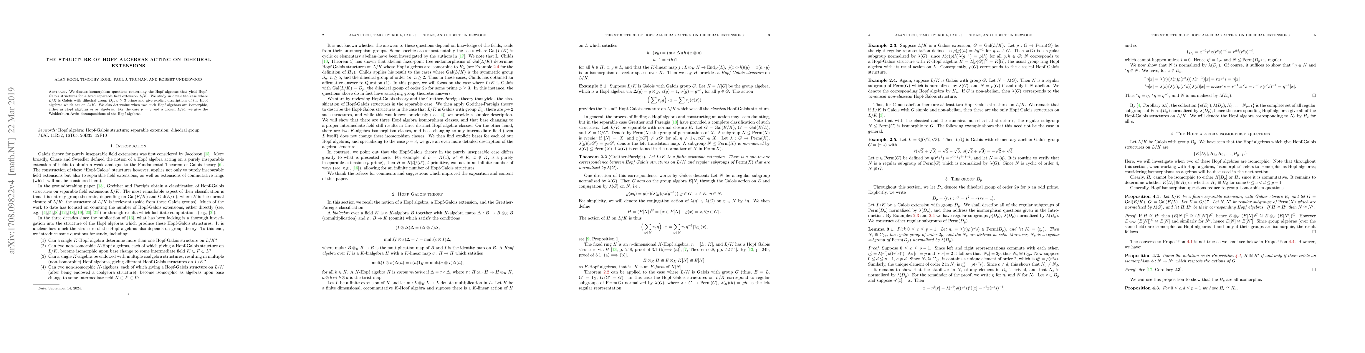 Thumbnail for The Structure of Hopf Algebras Acting on Dihedral Extensions
