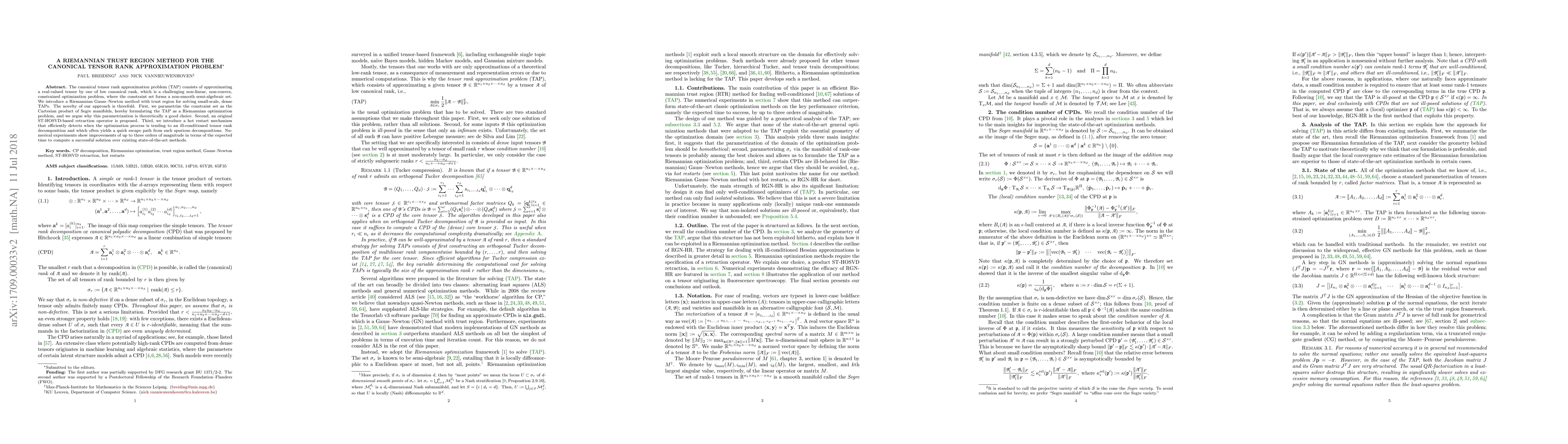 Thumbnail for A Riemannian Trust Region Method for the Canonical Tensor Rank
  Approximation Problem