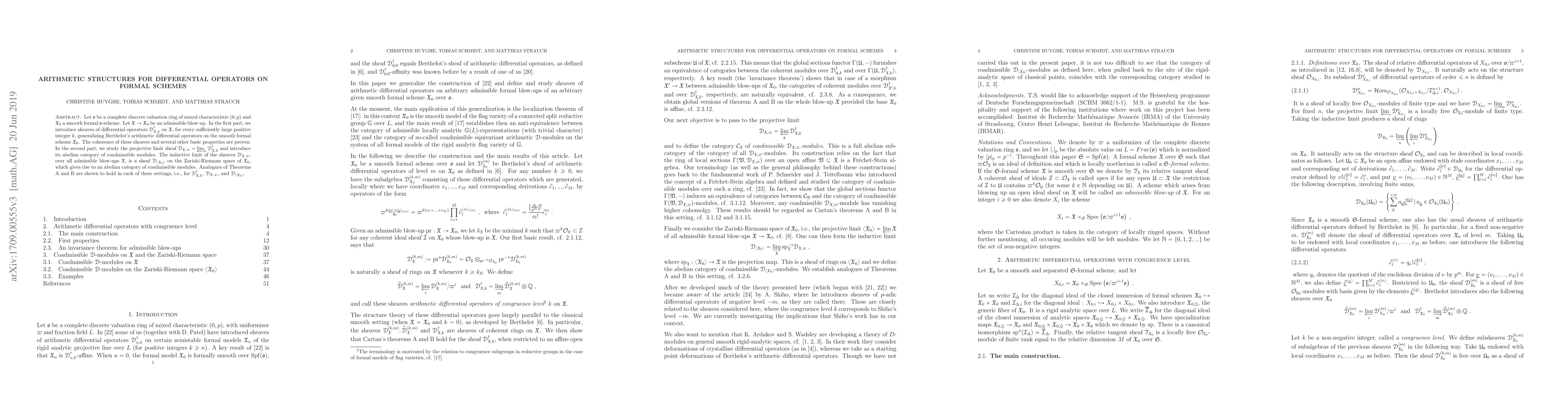 Thumbnail for Arithmetic structures for differential operators on formal schemes