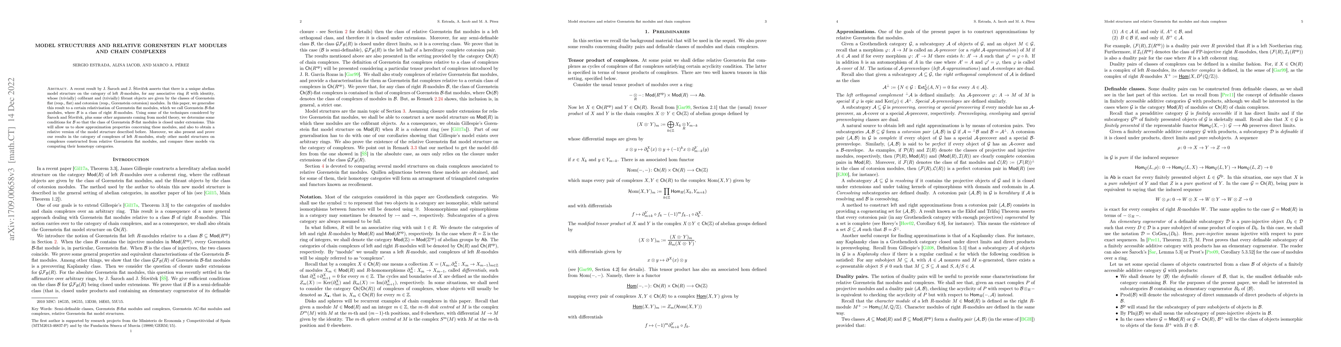 Thumbnail for Model structures and relative Gorenstein flat modules and chain
  complexes