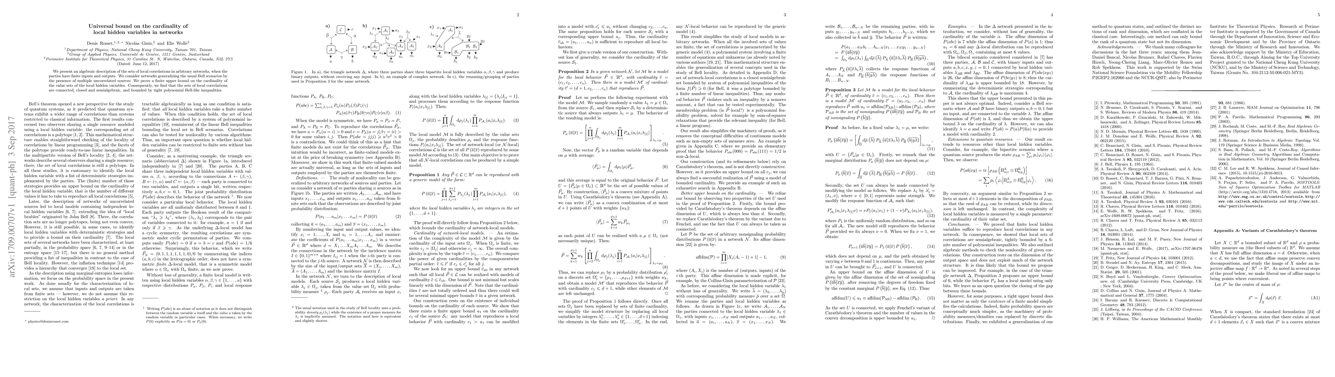 Thumbnail for Universal bound on the cardinality of local hidden variables in networks