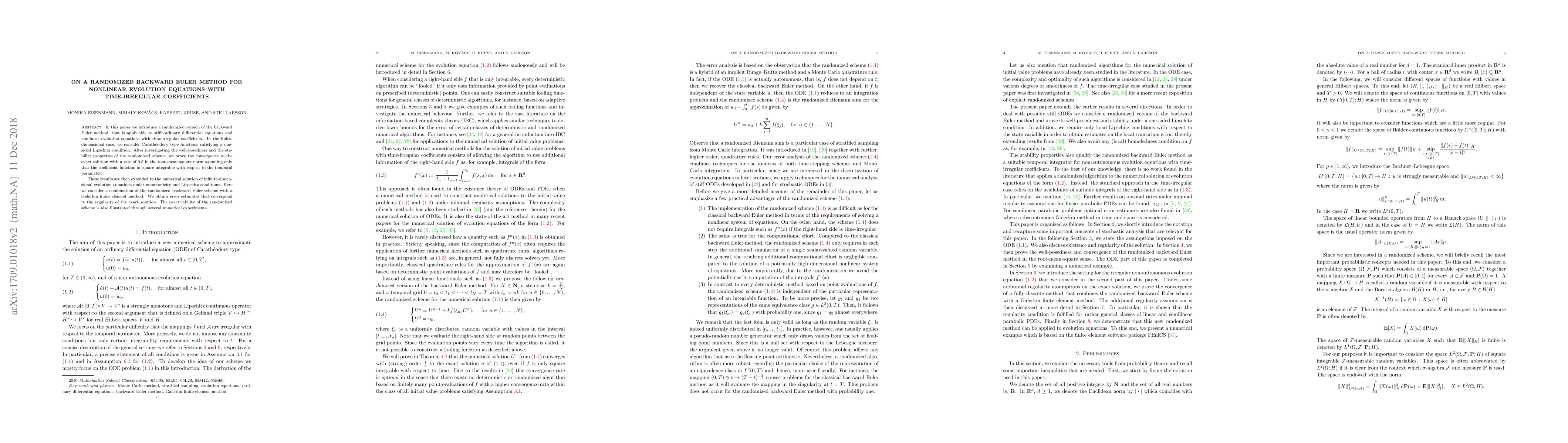 Thumbnail for On a randomized backward Euler method for nonlinear evolution equations
  with time-irregular coefficients