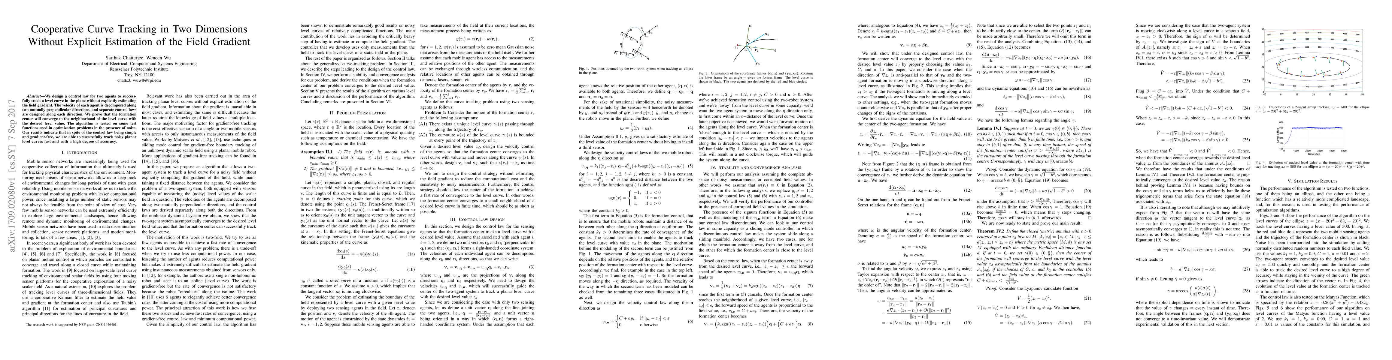 Thumbnail for Cooperative Curve Tracking in Two Dimensions Without Explicit Estimation
  of the Field Gradient