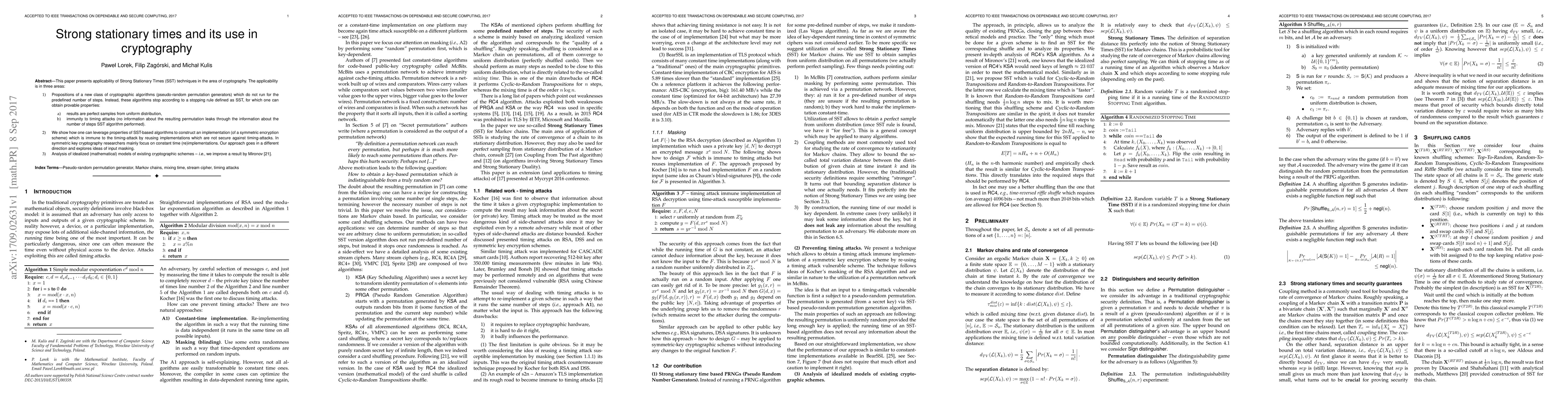 Thumbnail for Strong stationary times and its use in cryptography