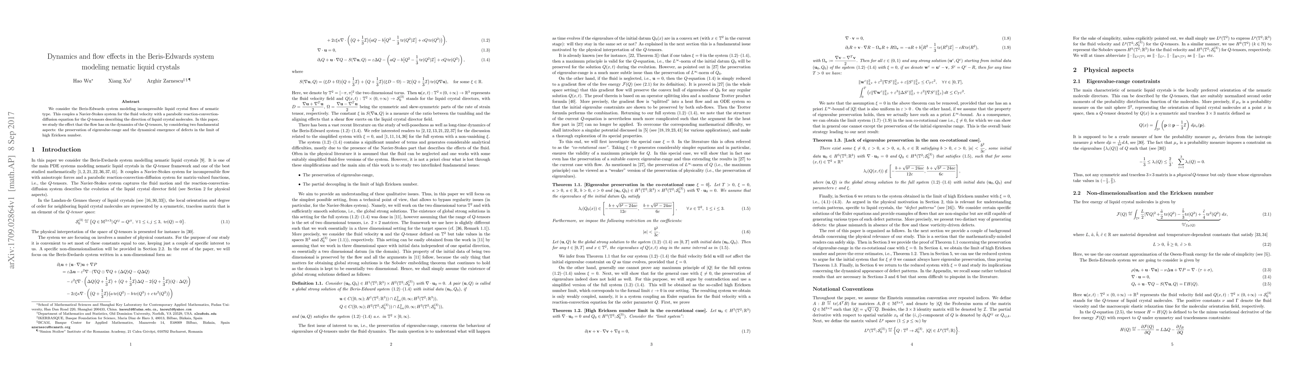 Thumbnail for Dynamics and flow effects in the Beris-Edwards system modelling nematic
  liquid crystals