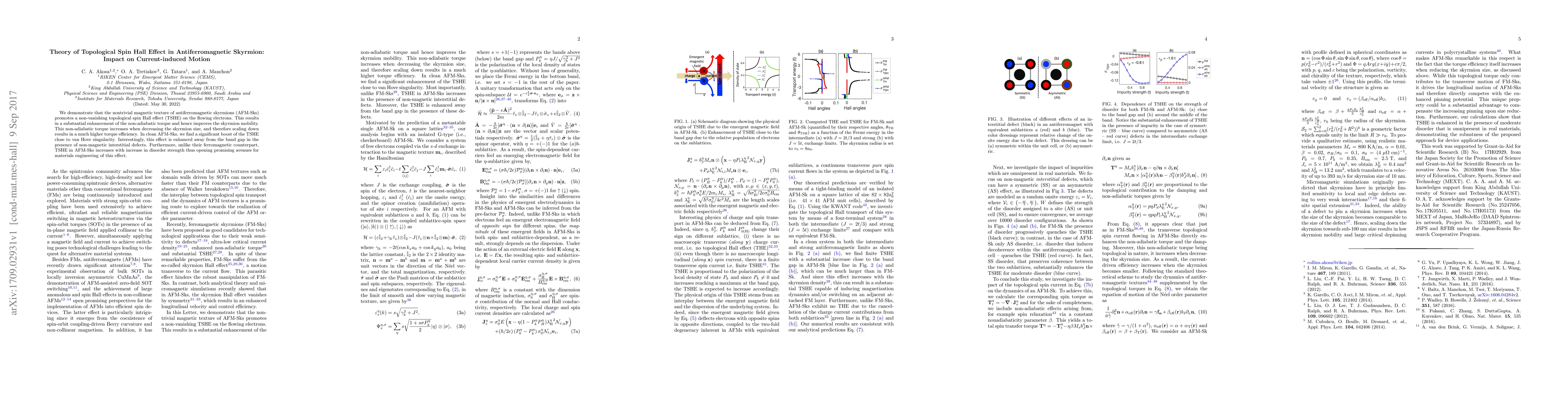 Thumbnail for Theory of Topological Spin Hall Effect in Antiferromagnetic Skyrmion:
  Impact on Current-induced Motion