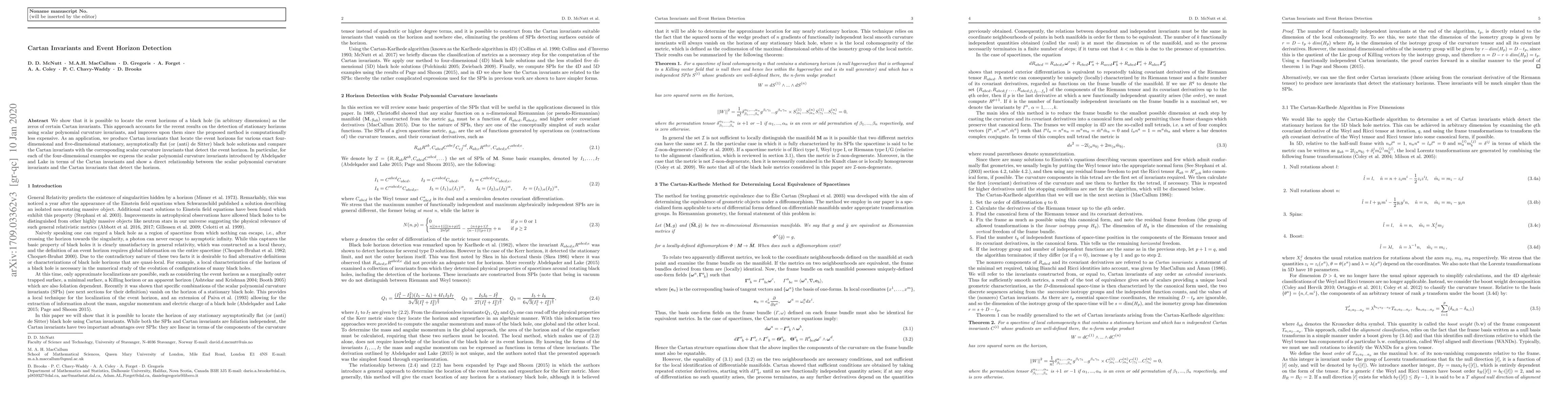 Thumbnail for Cartan Invariants and Event Horizon Detection, Extended Version