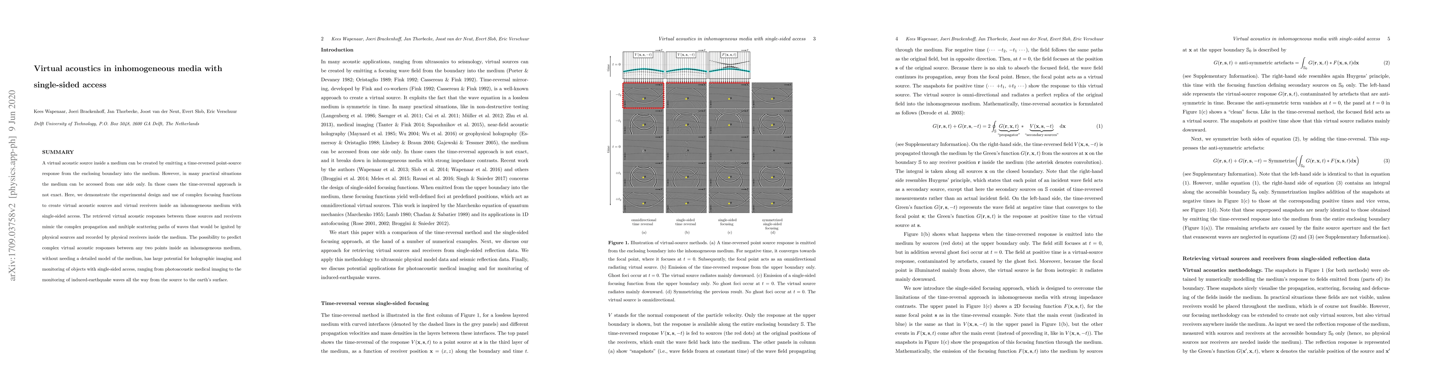 Thumbnail for Virtual acoustics in inhomogeneous media with single-sided access