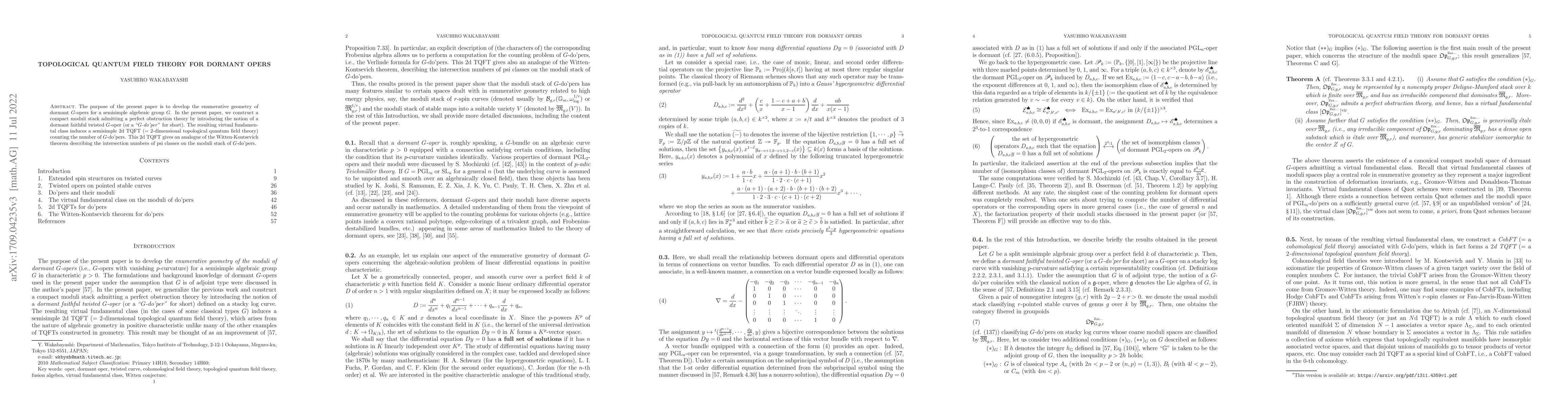 Thumbnail for Topological quantum field theory for dormant opers