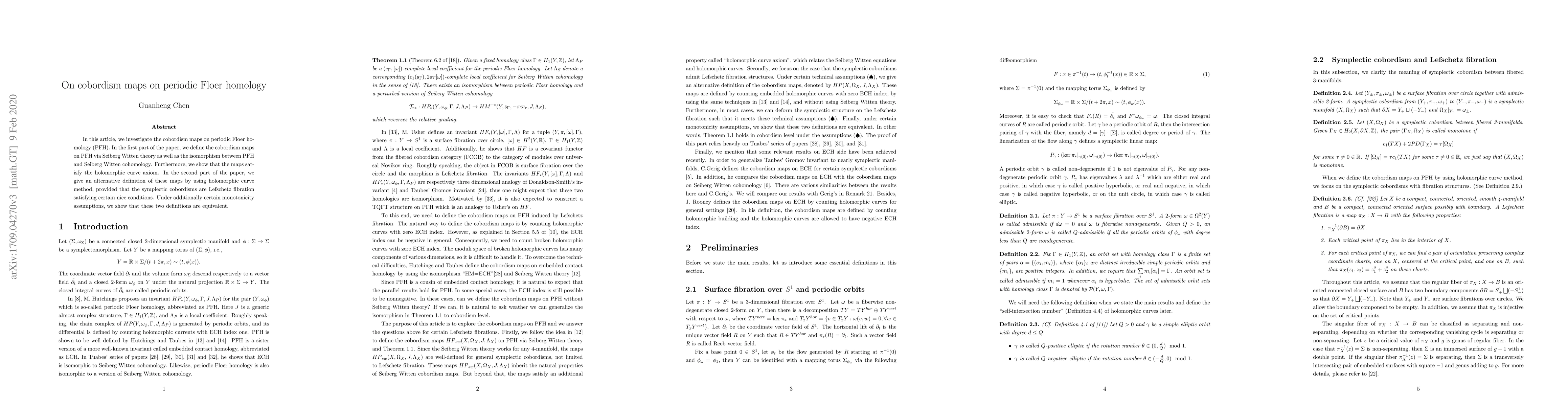 Thumbnail for On cobordism maps on periodic Floer homology
