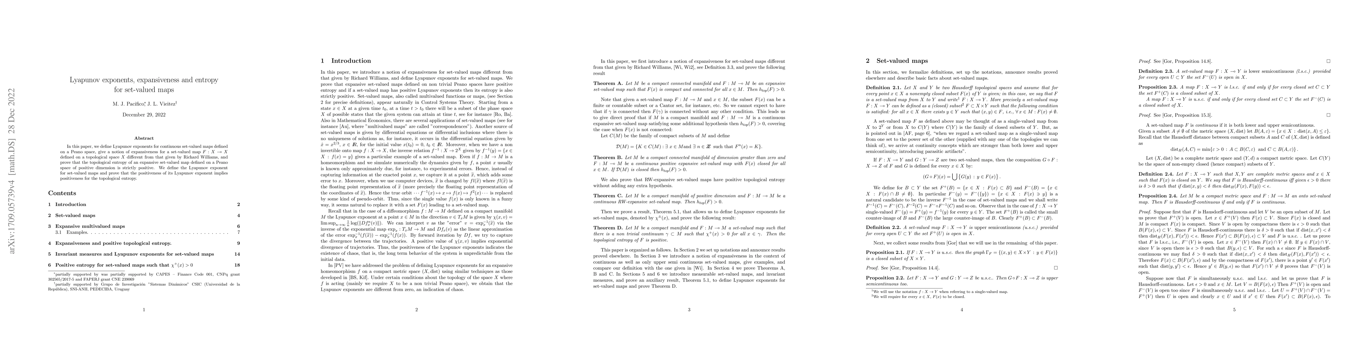 Thumbnail for Expansiveness, Lyapunov exponents and entropy for set valued maps